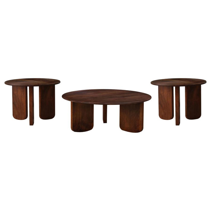 Zenvor 2-Piece Solid Wood Coffee and End Table Set Brown