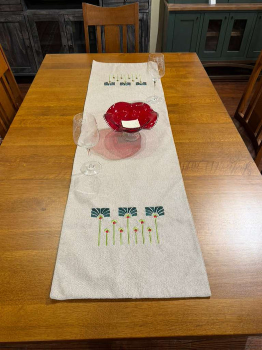 Arts & Crafts Mission style Linen Table Runner