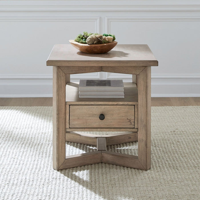 Harlan Place Living Room End Table – Barley Buff Finish