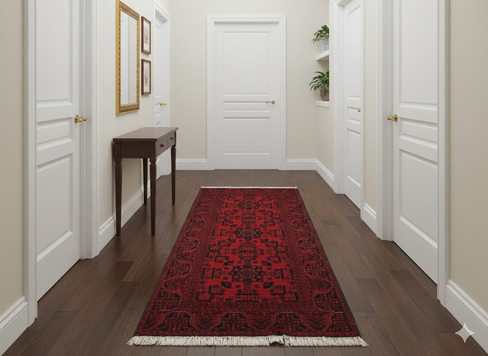 Terkaman Tribal Afghan Oriental Rug, size 2' 9" x 6' 2"  (C)