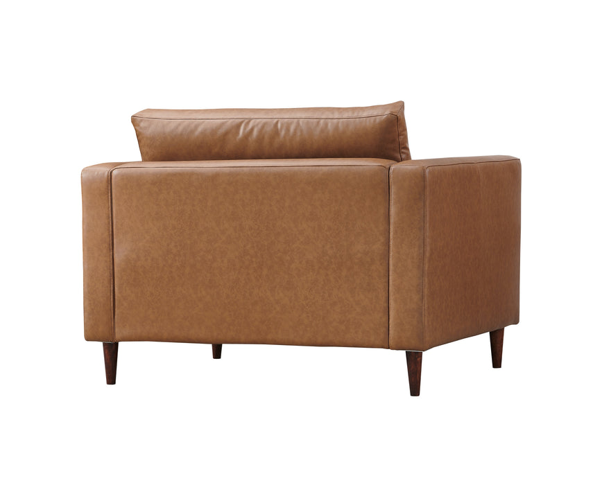 Alessandra Modern Contemporary Eco Leather Arm Chair - Light Brown