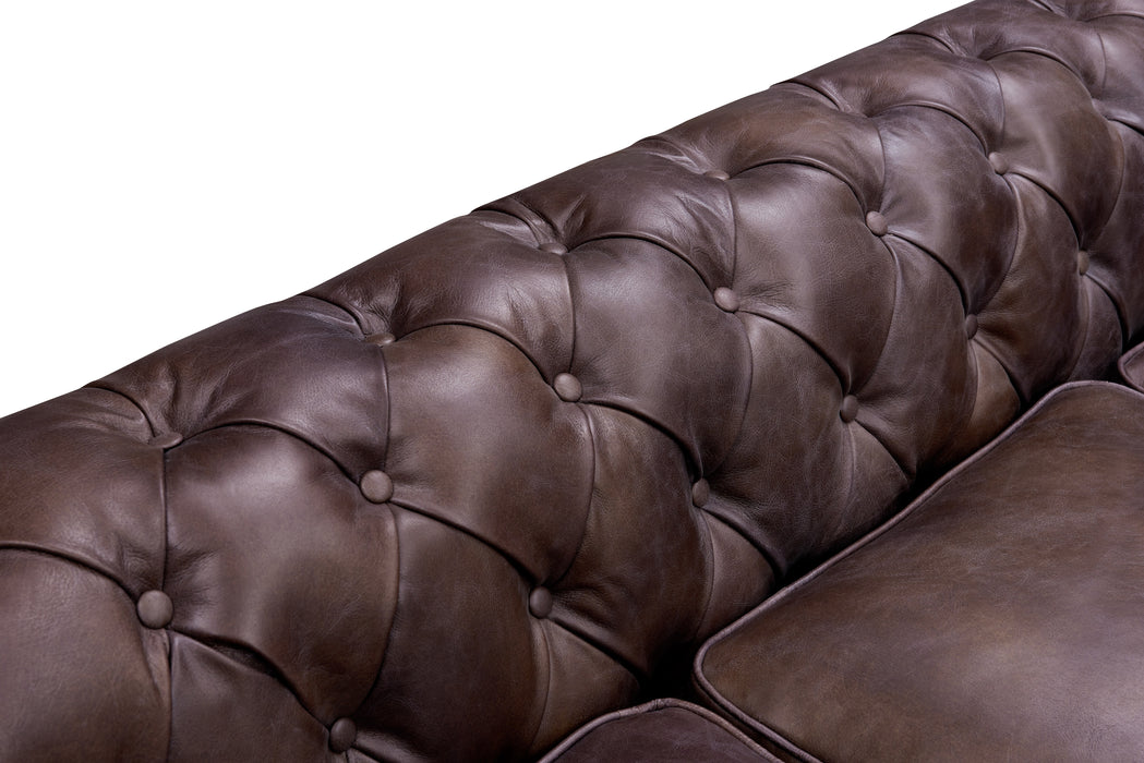 Century Chesterfield Sofa - Dark Brown Leather