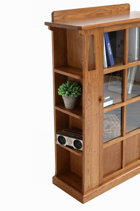 Mission 1 Door Bookcase with Side Shelves - MC