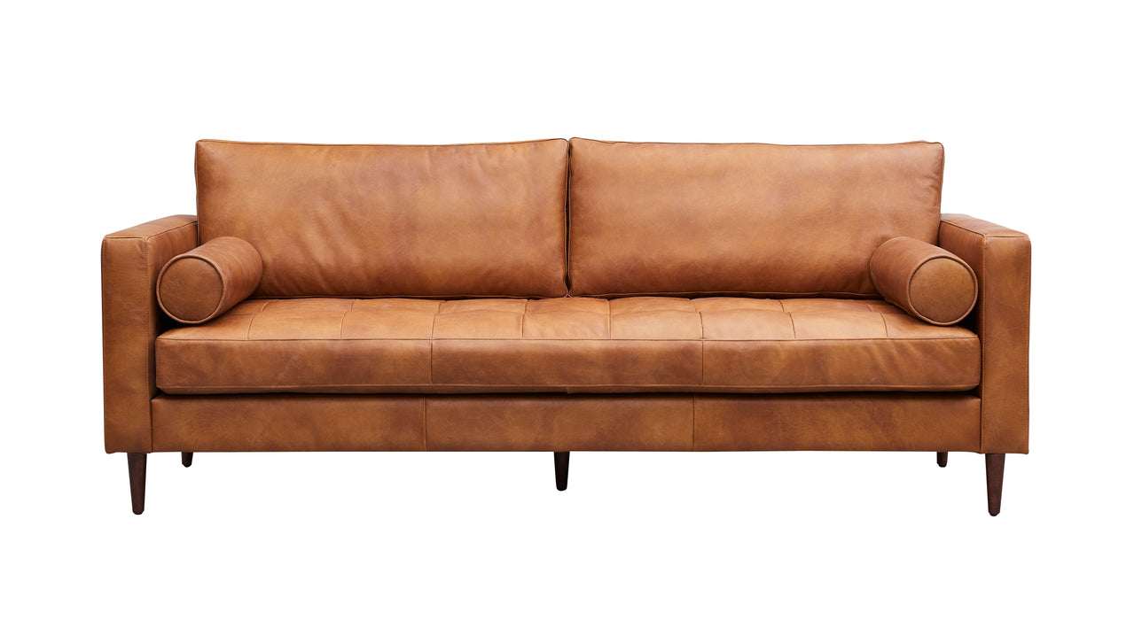 Alamo Top Grain Leather Sofa Light Brown Crafters And Weavers