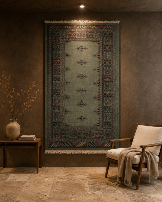 Hand-Knotted Pakistani Bokhara Rug – 100% Wool, 3' x 5'