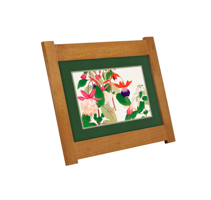 Arts & Crafts Mission Oak Framed Art with Vibrant Fuchsia Michael's Cherry