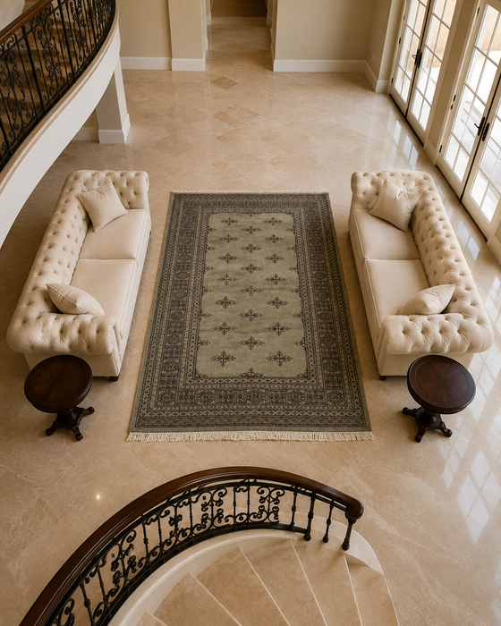 Hand-Knotted Pakistani Bokhara Rug – 100% Wool, 4' 6" x 6' 6"