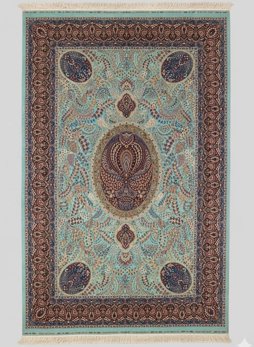 Exquisite 100% Silk Persian Design Rug – Elegant and Luxurious, size  6' 5" x 9' 7"