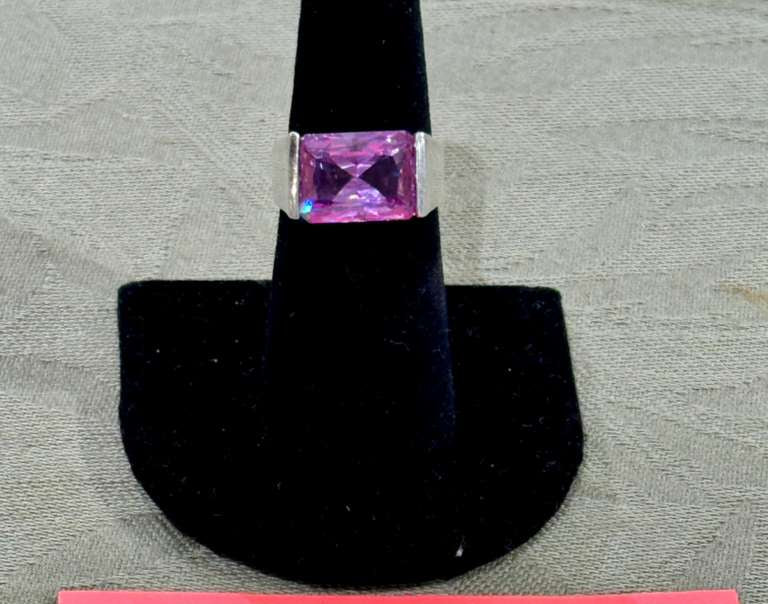 SS Purple Rectangle Ring
