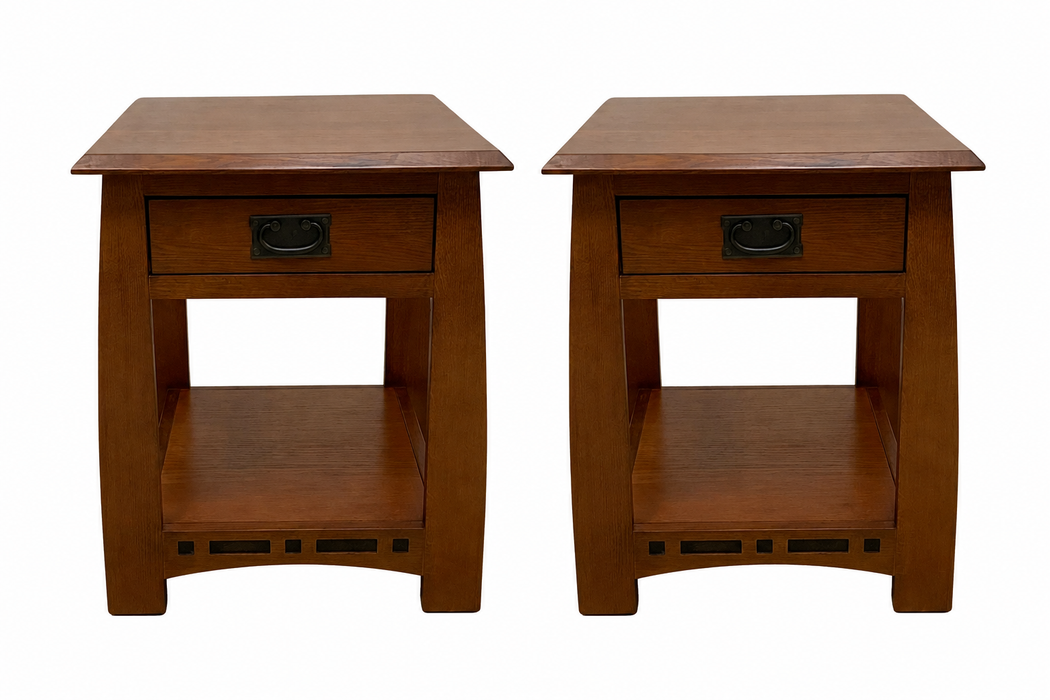Mission Oak 1 Drawer Inlay End Table - Model A24