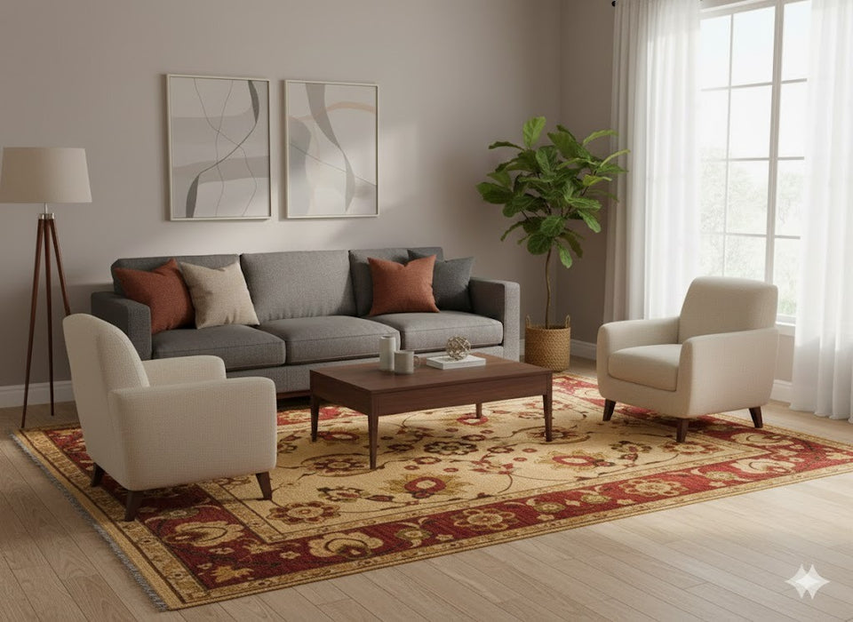 Hand-Knotted Sultanabad Vegetable-Dyed Wool Rug, 9" x 12' 4"  (K)