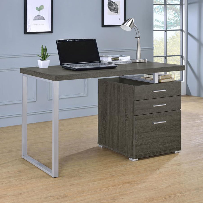 Olenza 47-Inch 3-Drawer Office Computer Desk Weathered Grey