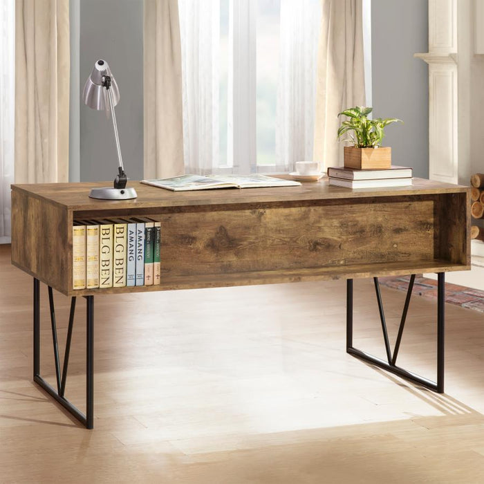 Nuvra 63-inch 4-Drawer Writing Desk Rustic Nutmeg