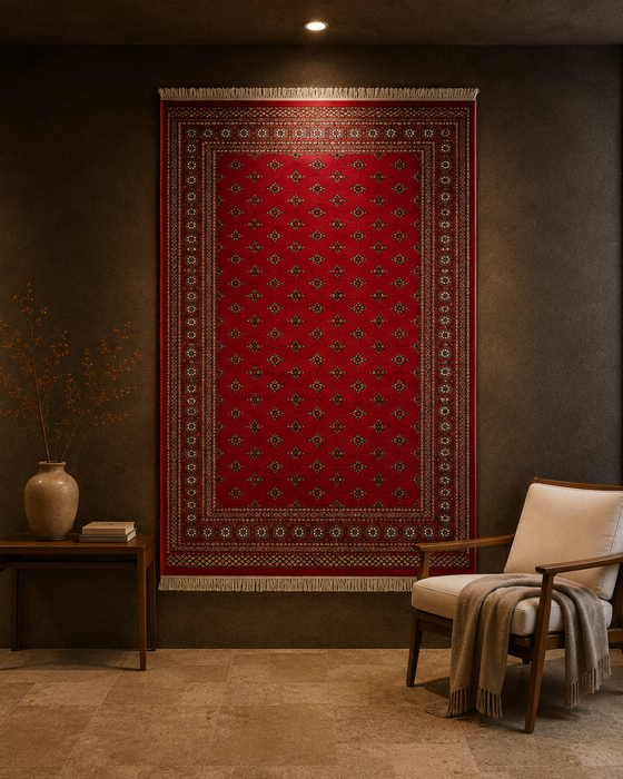 Hand-Knotted Pakistani Bokhara Rug – 100% Wool, size 8'2" x 9'7"