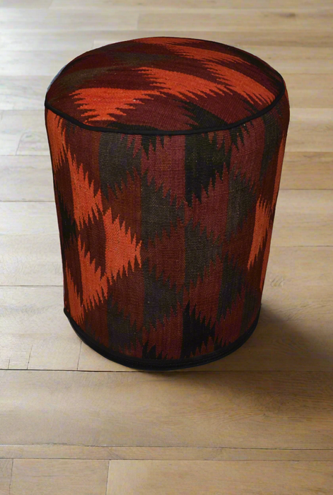 One of a Kind Kilim Rug Pouf Ottoman foot stool - #82