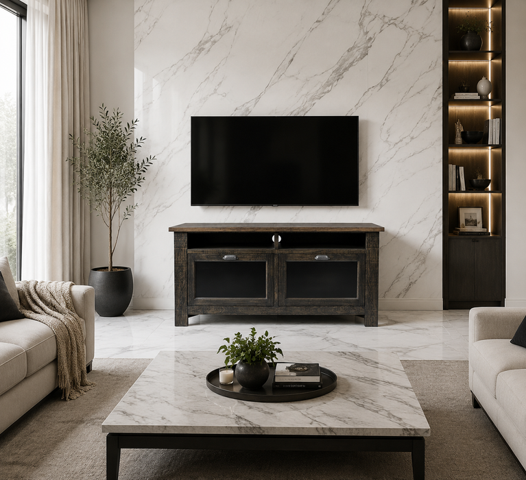 Emerson 60" TV Stand - Distressed Black