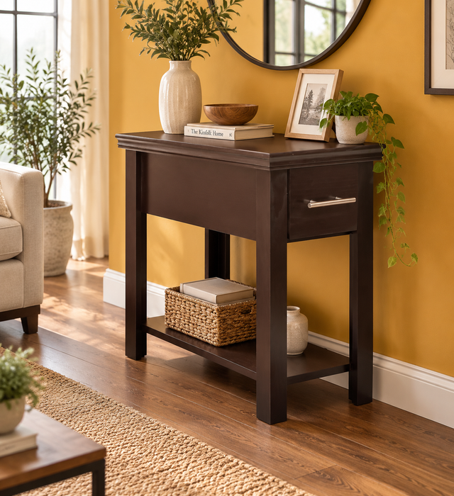 Brookline 1 Drawer Side Table - Espresso