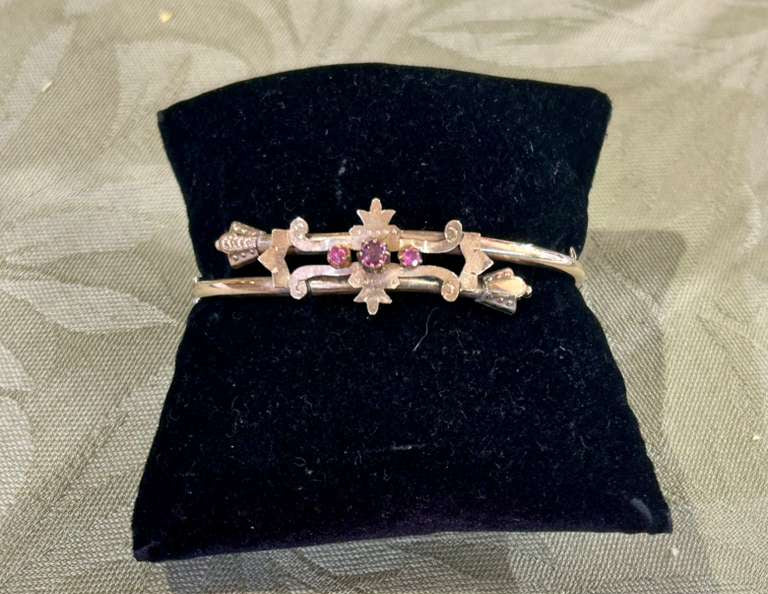 Victorian G.F. Bangle w/ 3 Stones