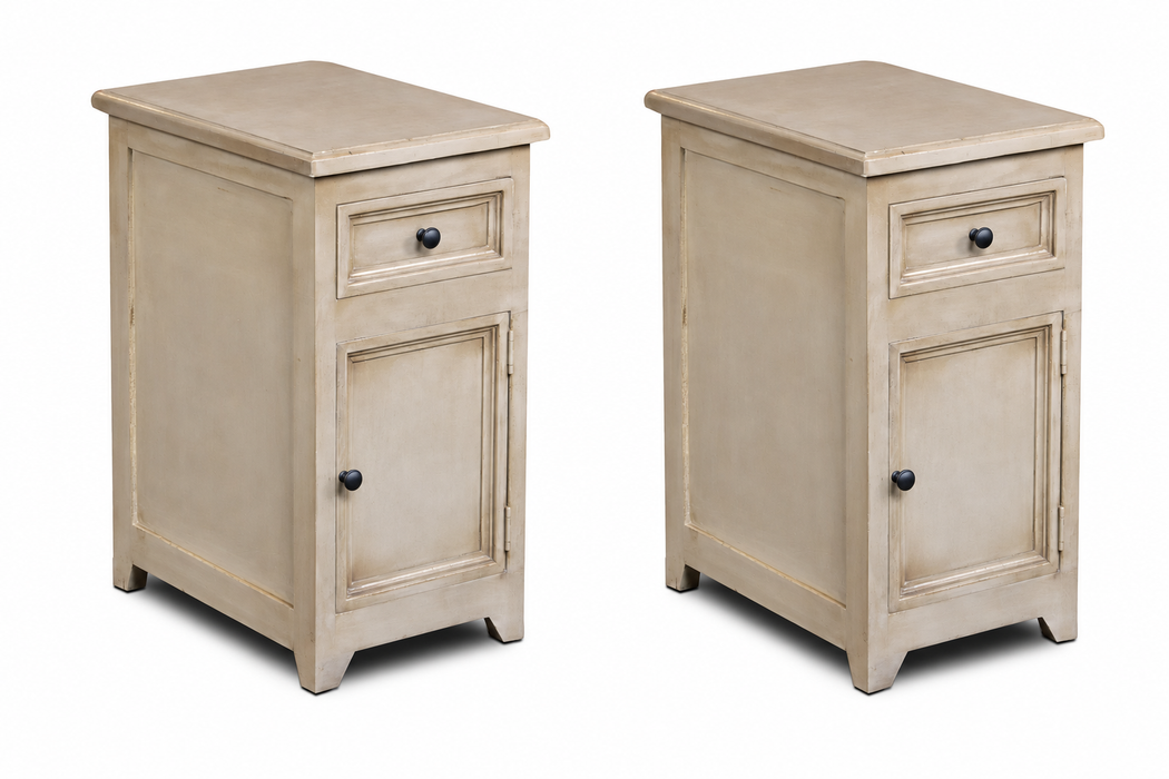 Mission Narrow Taupe Nightstand / End Table - 13.25" wide