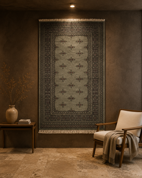 Hand-Knotted Pakistani Bokhara Rug – 100% Wool, 4' 6" x 6' 6"