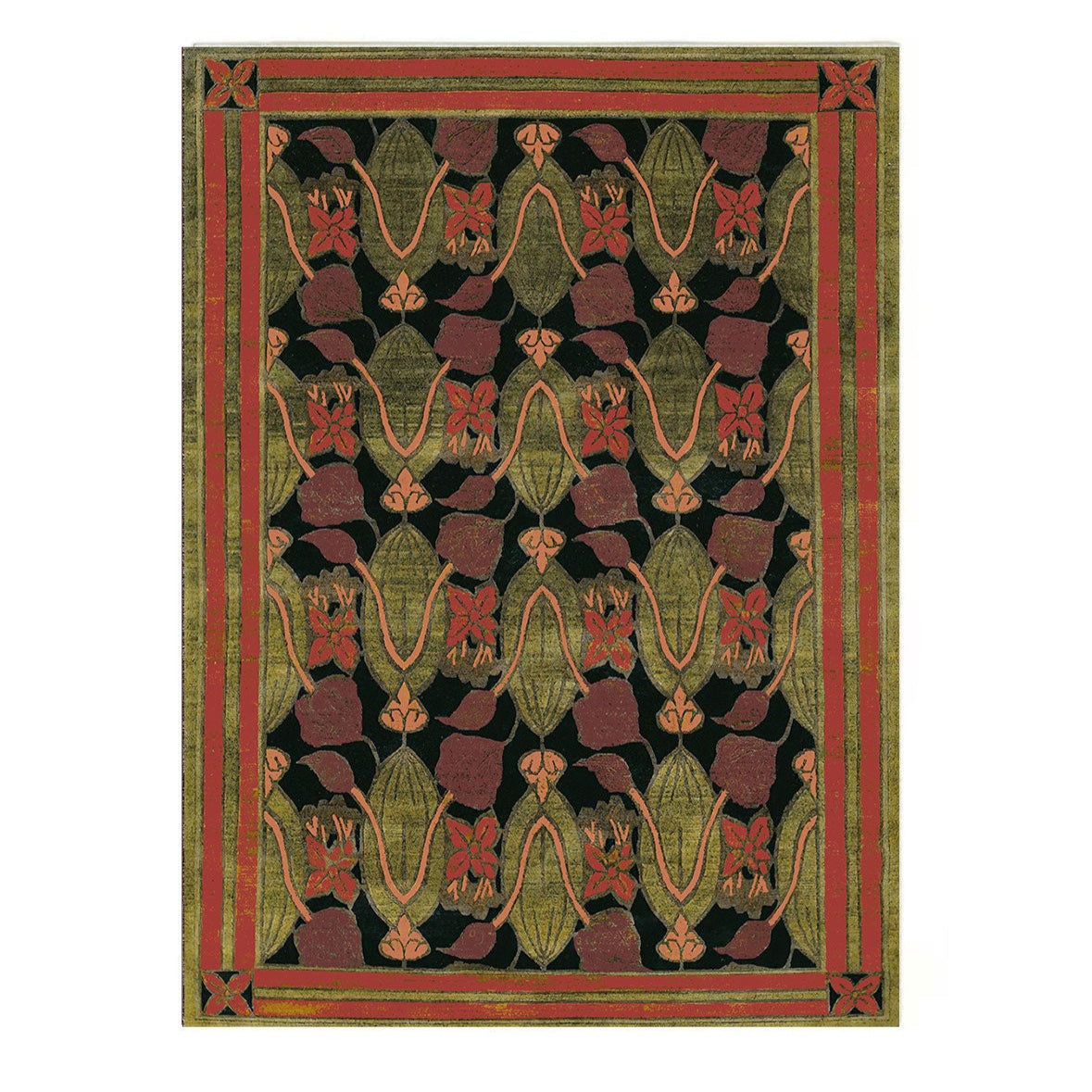 Arts and Crafts Collection Area Rug Ultra Soft Washable Rug, Non Slip ...