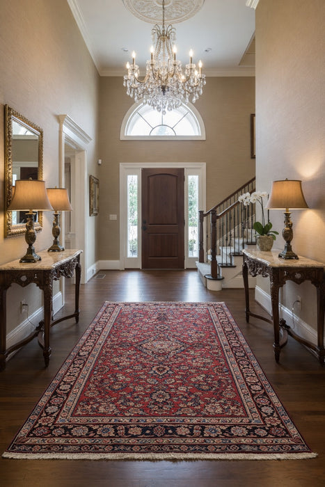 Timeless Beauty, Woven by Hand. Antique Persian Sarouk Rug, size 3' 5" x 5" (F)