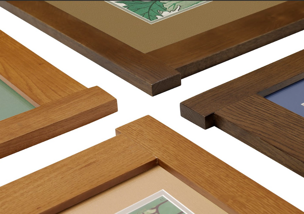 Arts & Crafts Mission oak Framed Art in Rich Botanical illustration