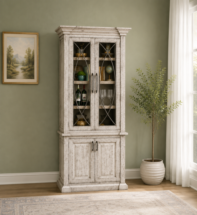 Azzaria Two Door Glass Cabinet - 87"