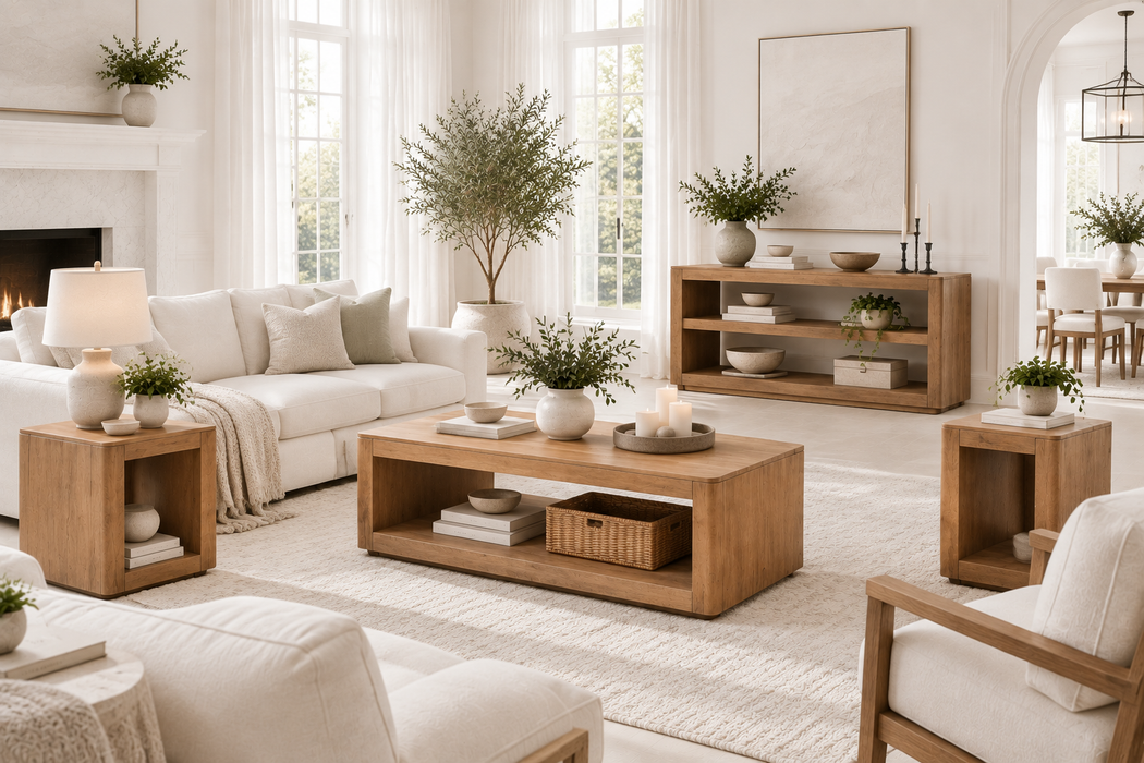 Alexander Solid Wood Living Room Table Set