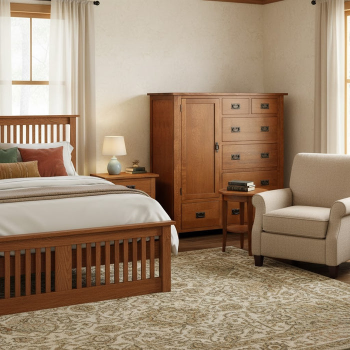 Mission Style Solid Oak Chest of Drawers - Michael's Cherry (MC-A)