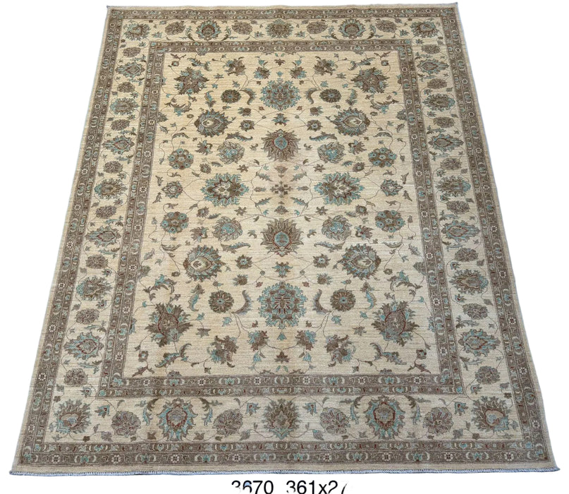 Hand-Knotted Vegetable Dye Sultanabad Rug from Pakistan, 9' 2" x 12'