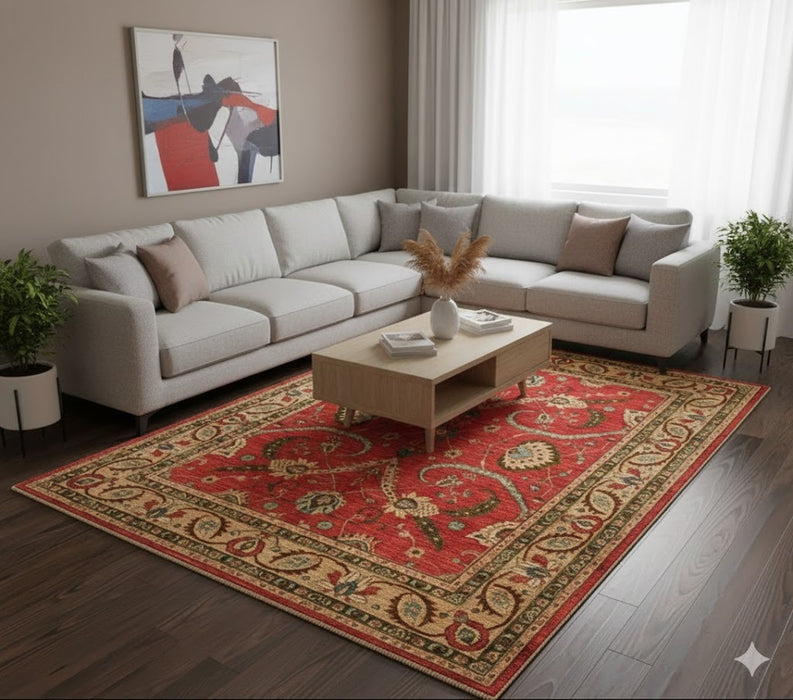 Hand-Knotted Sultanabad Vegetable-Dyed Wool Rug, 8" x 10" (K)