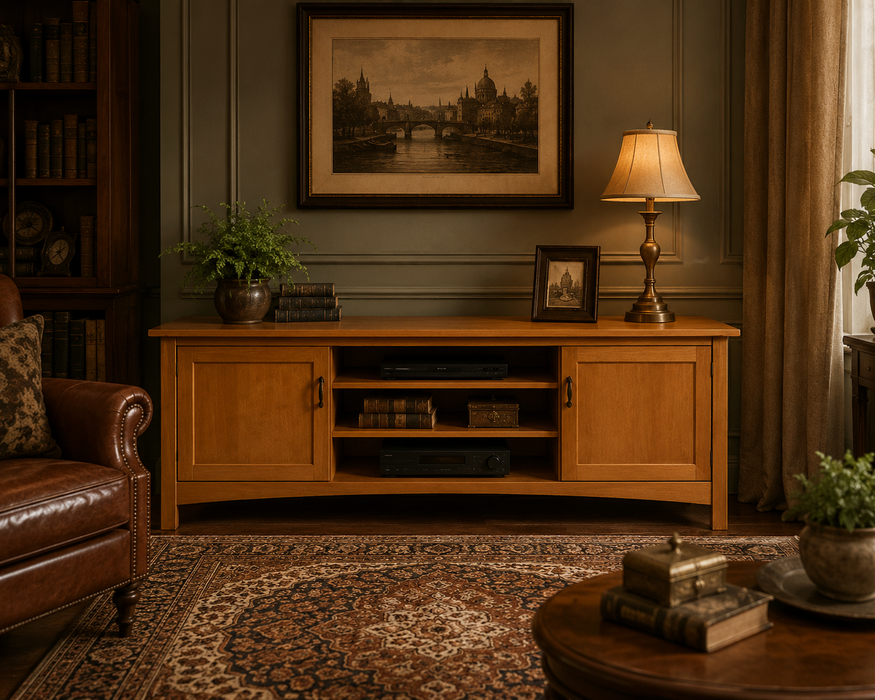 Heritage Cherry Solid Cherry Wood TV Stand - 80"