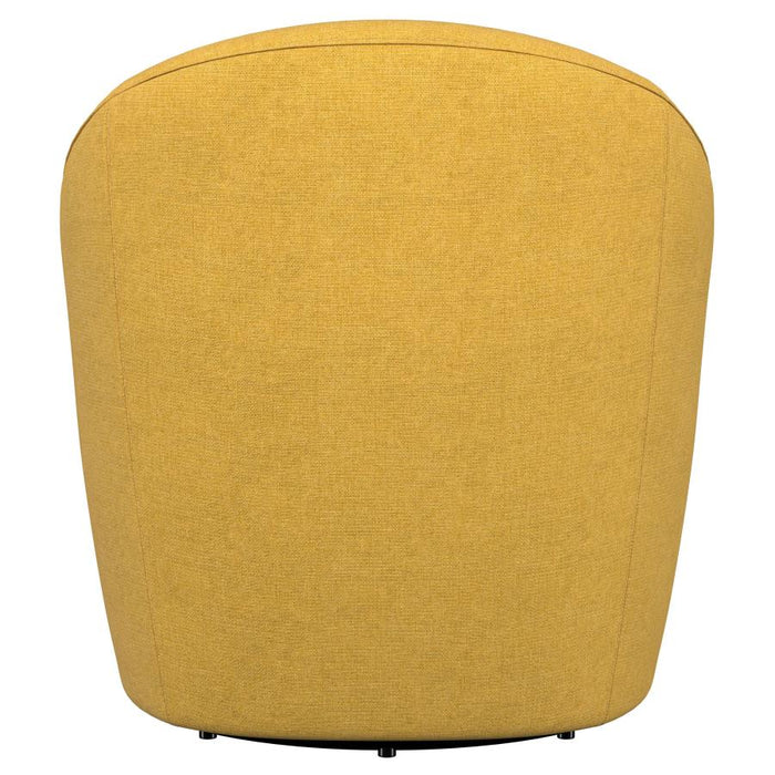 Auralin 360° Upholstered Swivel Accent Chair in Mustard Yellow