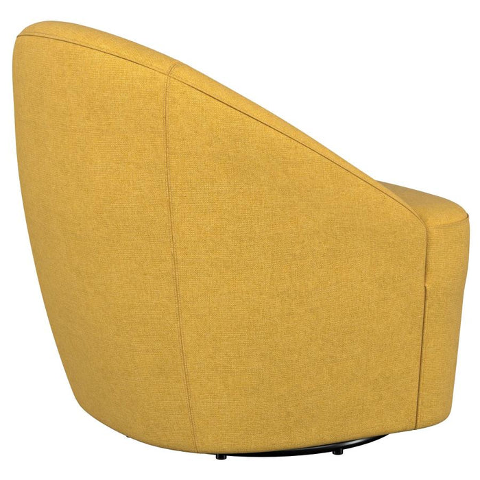Auralin 360° Upholstered Swivel Accent Chair in Mustard Yellow