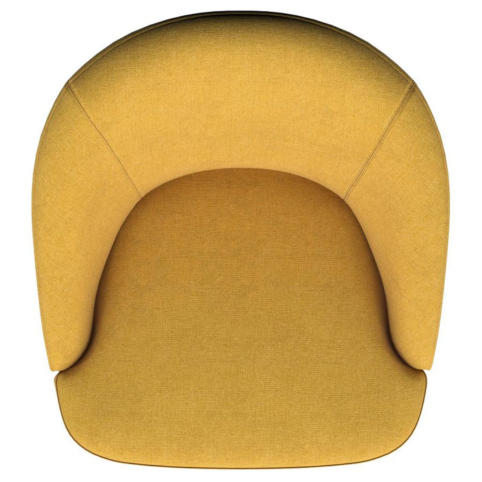 Auralin 360° Upholstered Swivel Accent Chair in Mustard Yellow