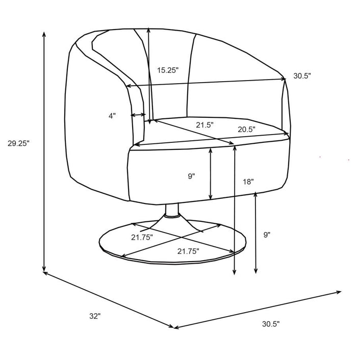 Orris Upholstered Barrel Back Swivel Club Chair in Beige Boucle