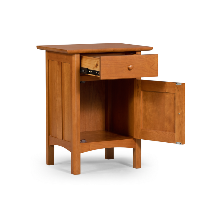 Heritage Cherry Solid Cherry Wood Nightstand with Cabinet Storage