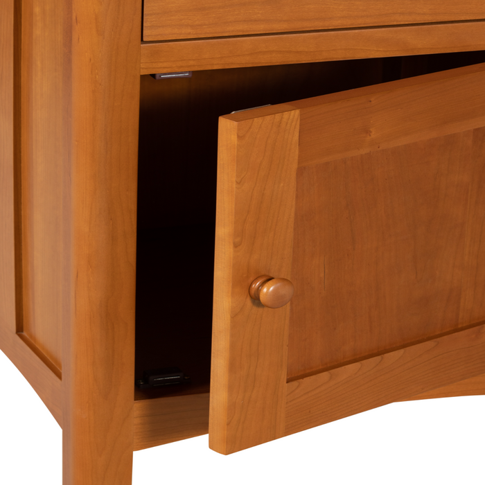 Heritage Cherry Solid Cherry Wood Nightstand with Cabinet Storage