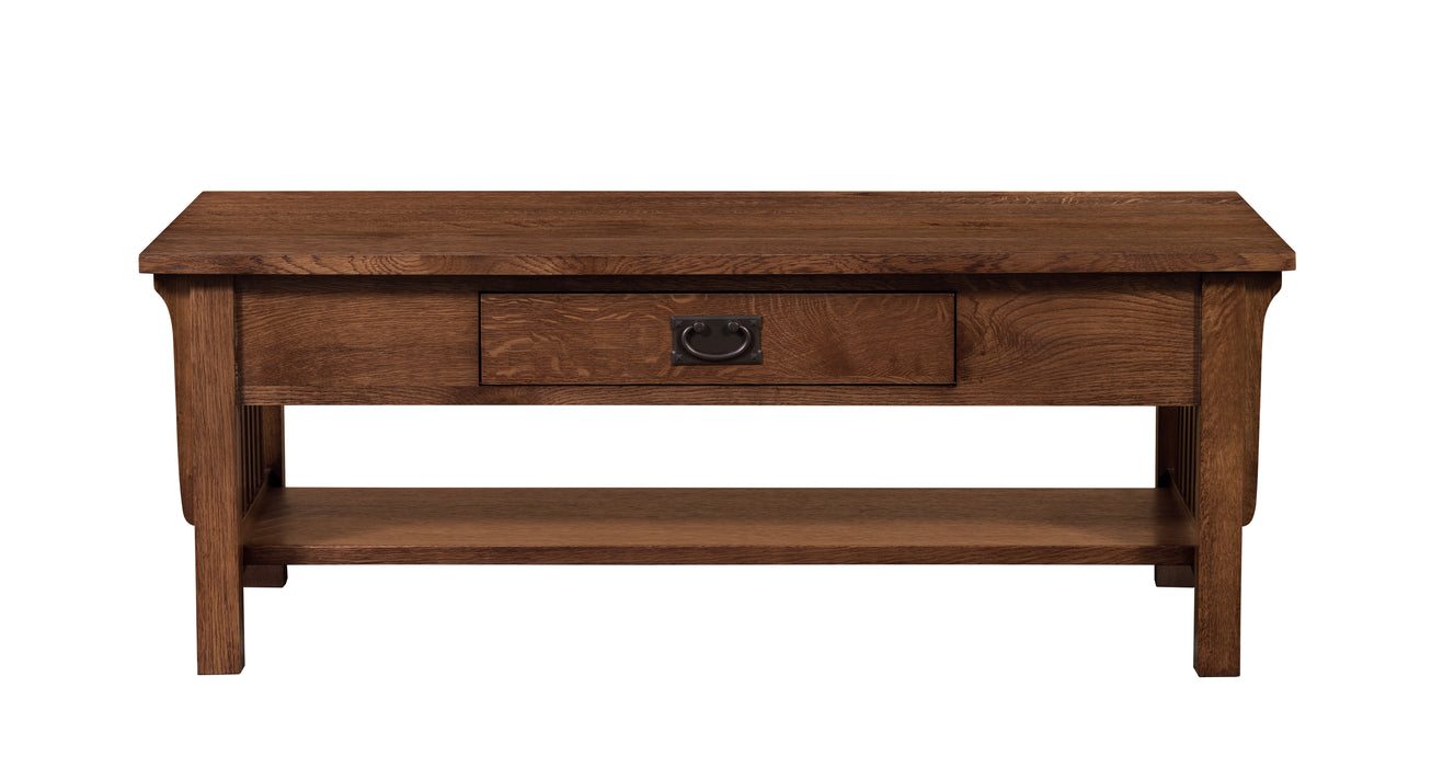 Mission Crofter Style 1 Drawer Coffee Table - Walnut Stain