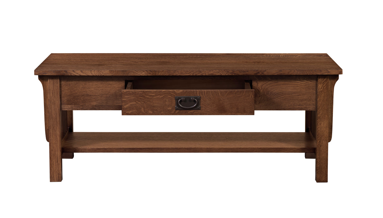 Mission Crofter Style 1 Drawer Coffee Table - Walnut Stain