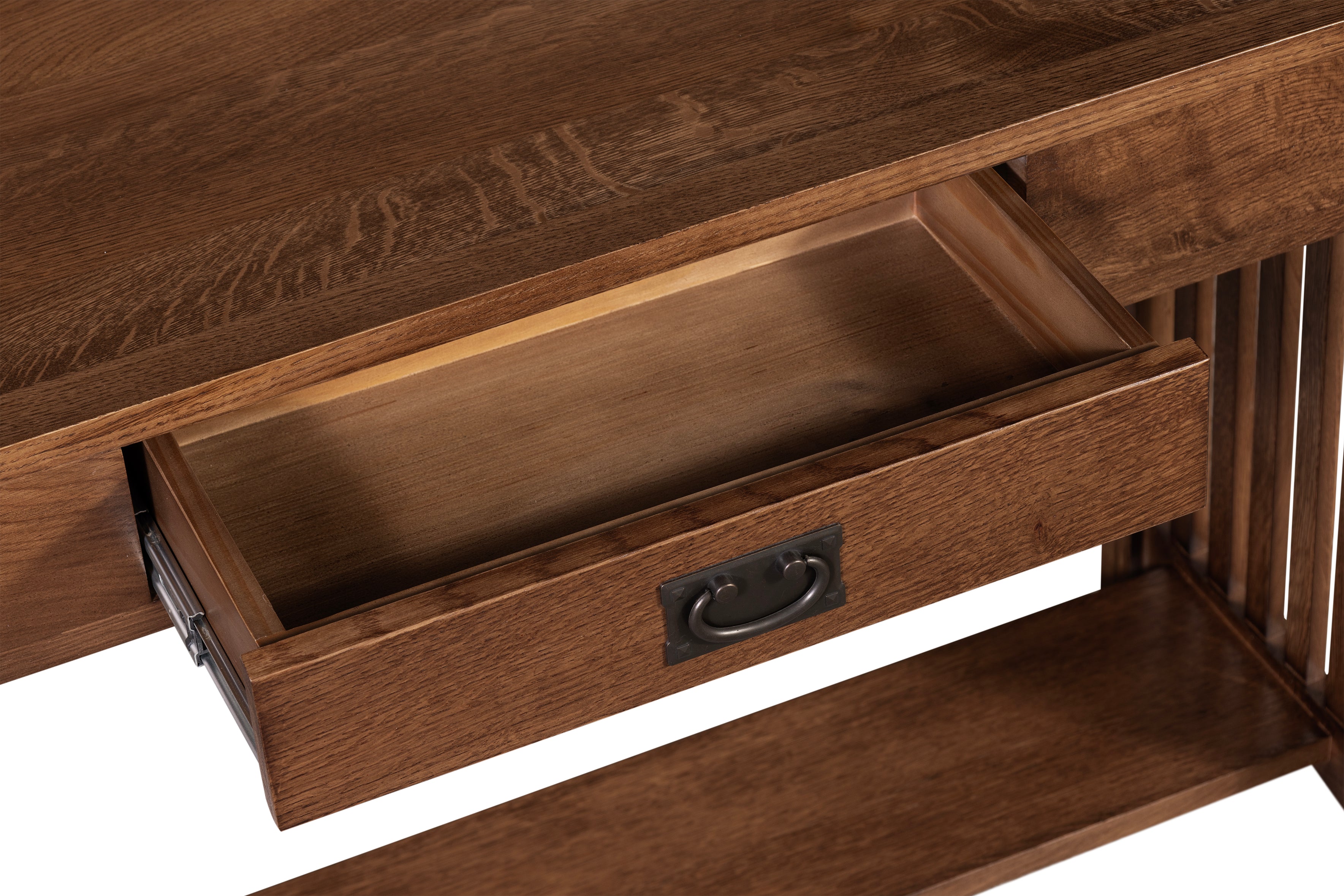 Mission 1 Drawer Crofter Style Console Table - Walnut Stain — Crafters ...