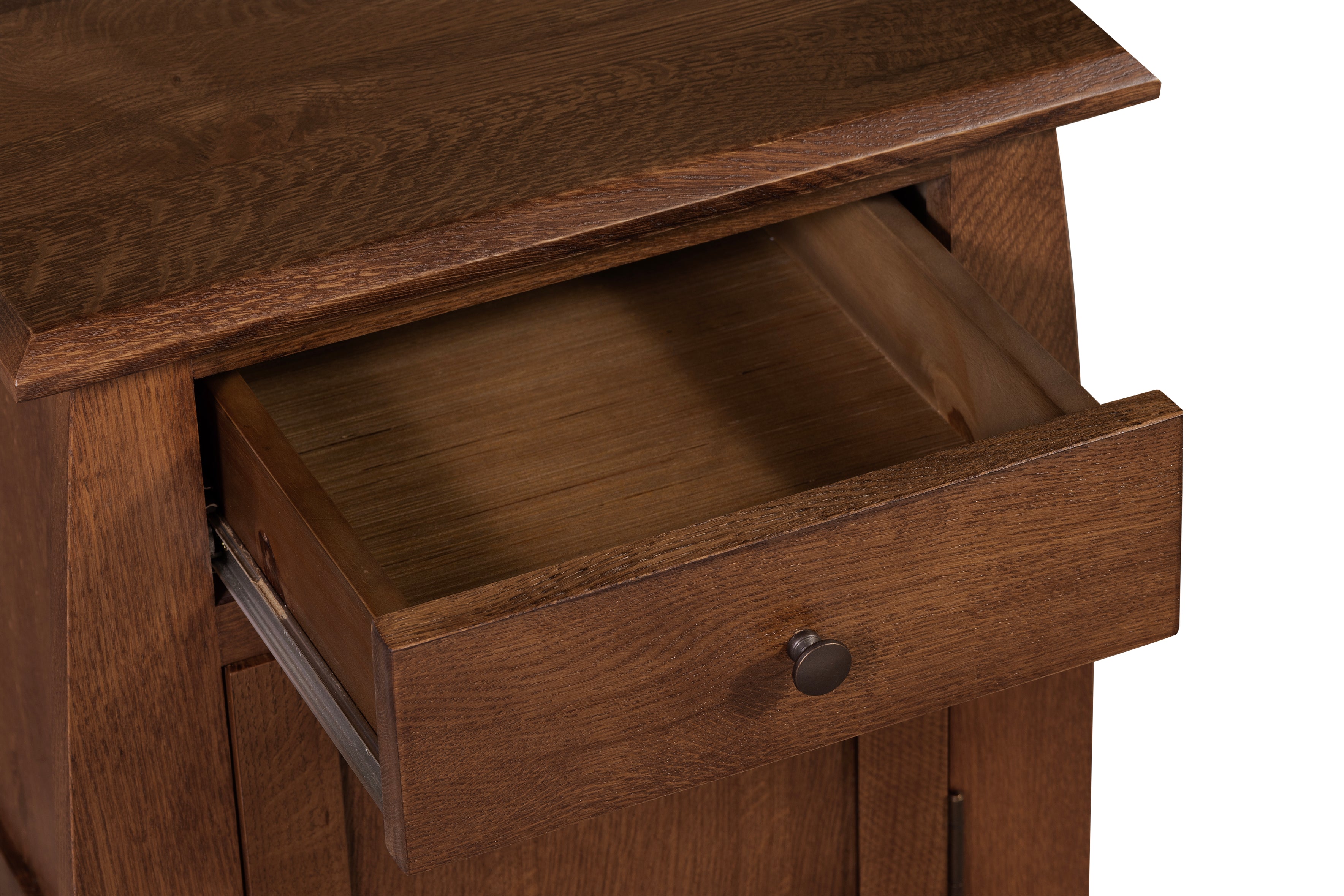 Mission Oak 1 Drawer Inlay End Table-Nightstand — Crafters and Weavers