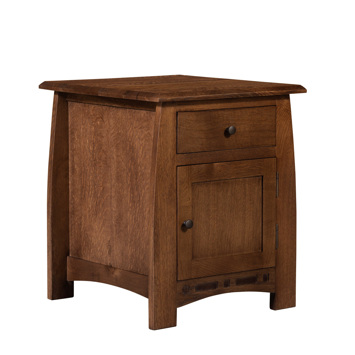 Mission Oak 1 Drawer Inlay End Table-Nightstand — Crafters and Weavers