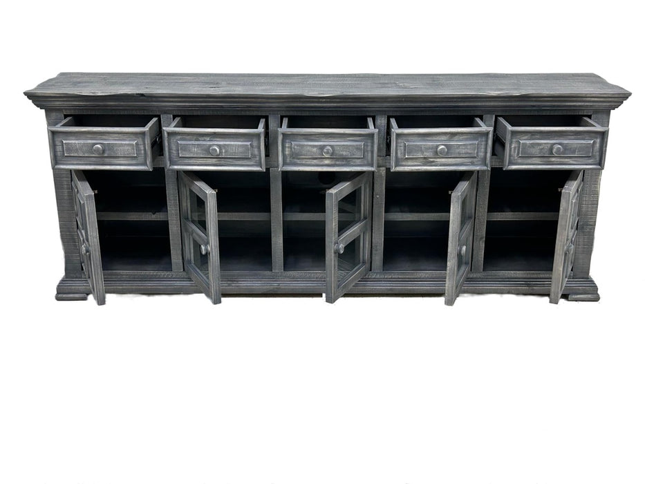 Keystone Panel Door TV Stand - 83" (2 Colors Available) - Grey
