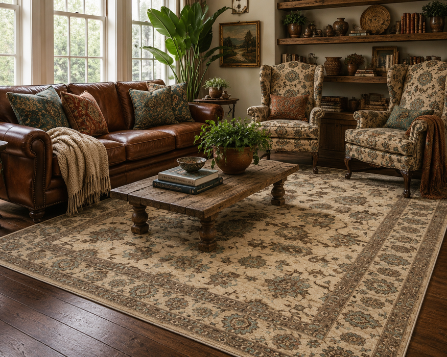 Hand-Knotted Vegetable Dye Sultanabad Rug from Pakistan, 9' 2" x 12'