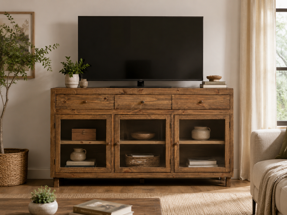 Rustiic-Modern Farmhouse Solid Wood Sideboard / TV Stand