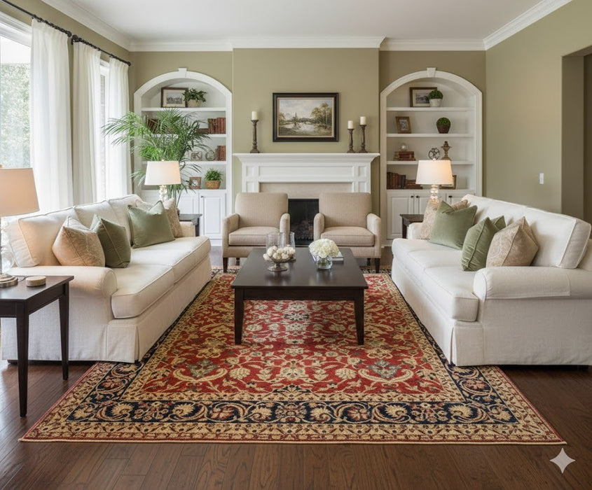 Hand-Knotted Sultanabad Vegetable-Dyed Wool Rug, 8' 7" x 12' 1" (K)