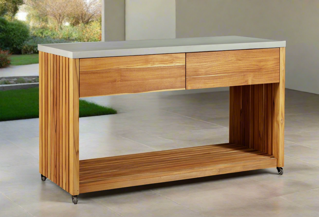 Eclipse Outdoor Solid Teak Wood Kitchen Island