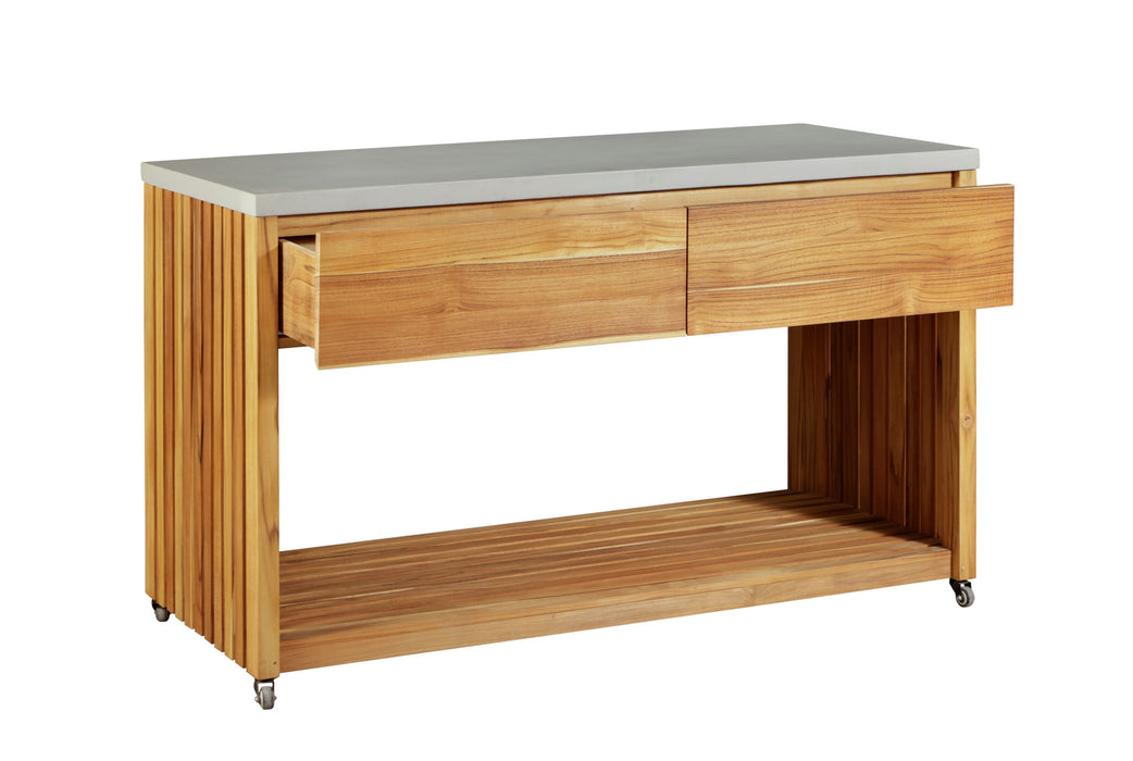 Eclipse Outdoor Solid Teak Wood Kitchen Island